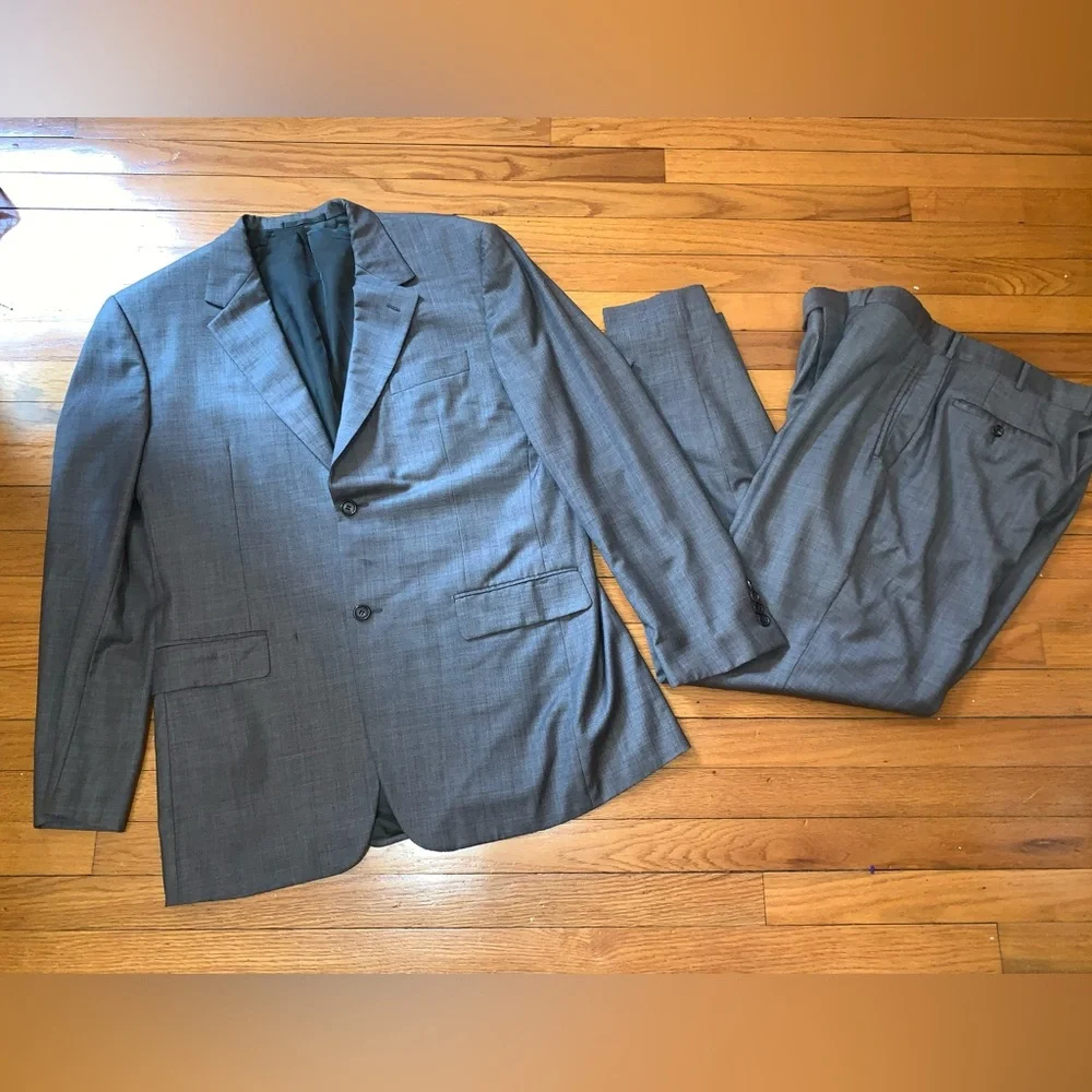 Prada Suit Men Grey Drop 8 100% Wool 54L